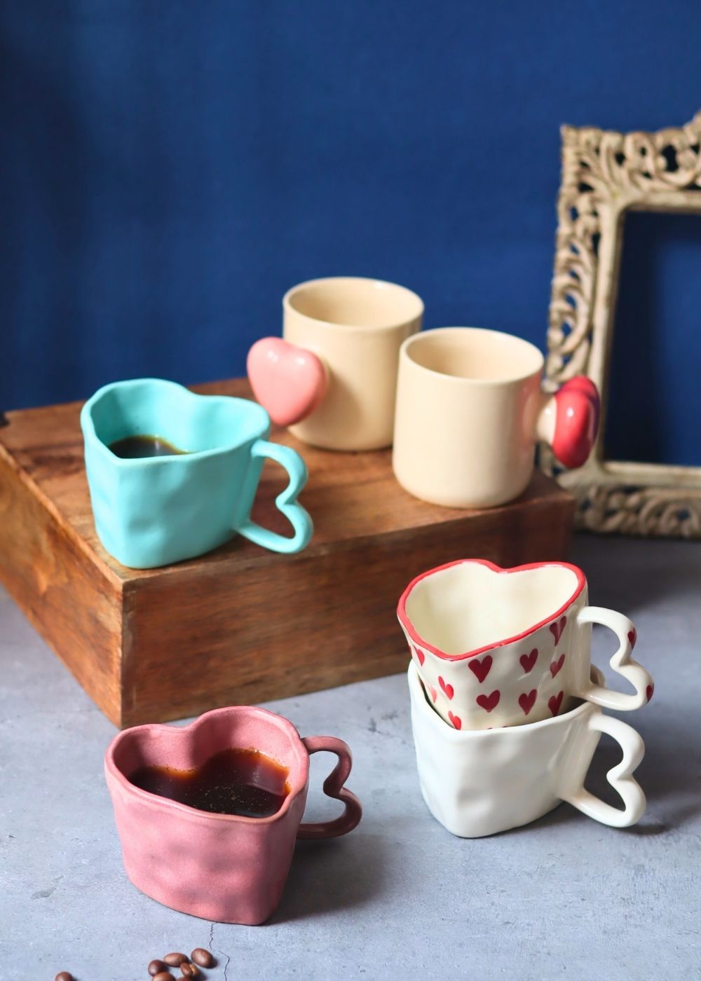Set of 6 Love Nest Mugs (for the price of 5) handmade in india