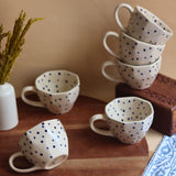 Purple Polka Mug - Set of 6 made by ceramic