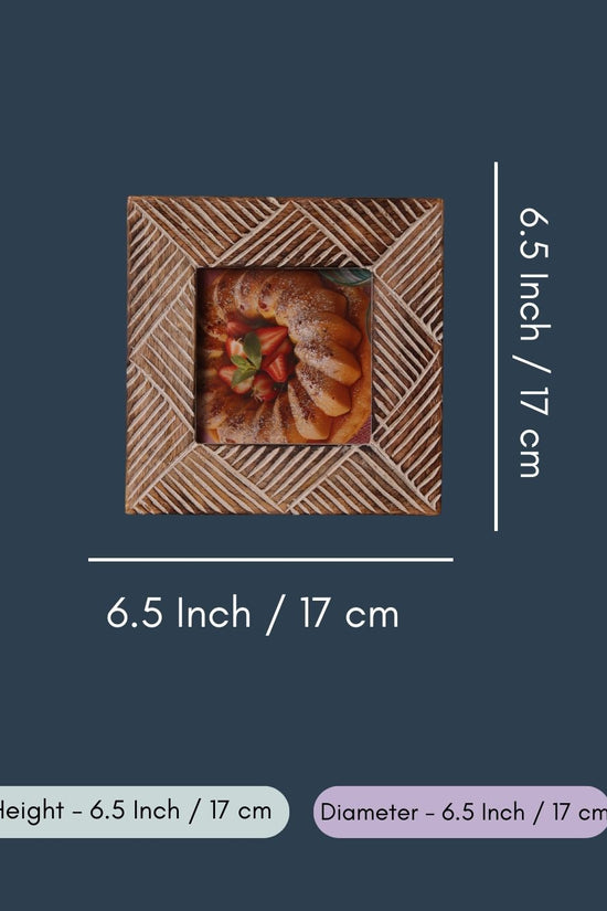 Square Lines Carved Wooden Frame
