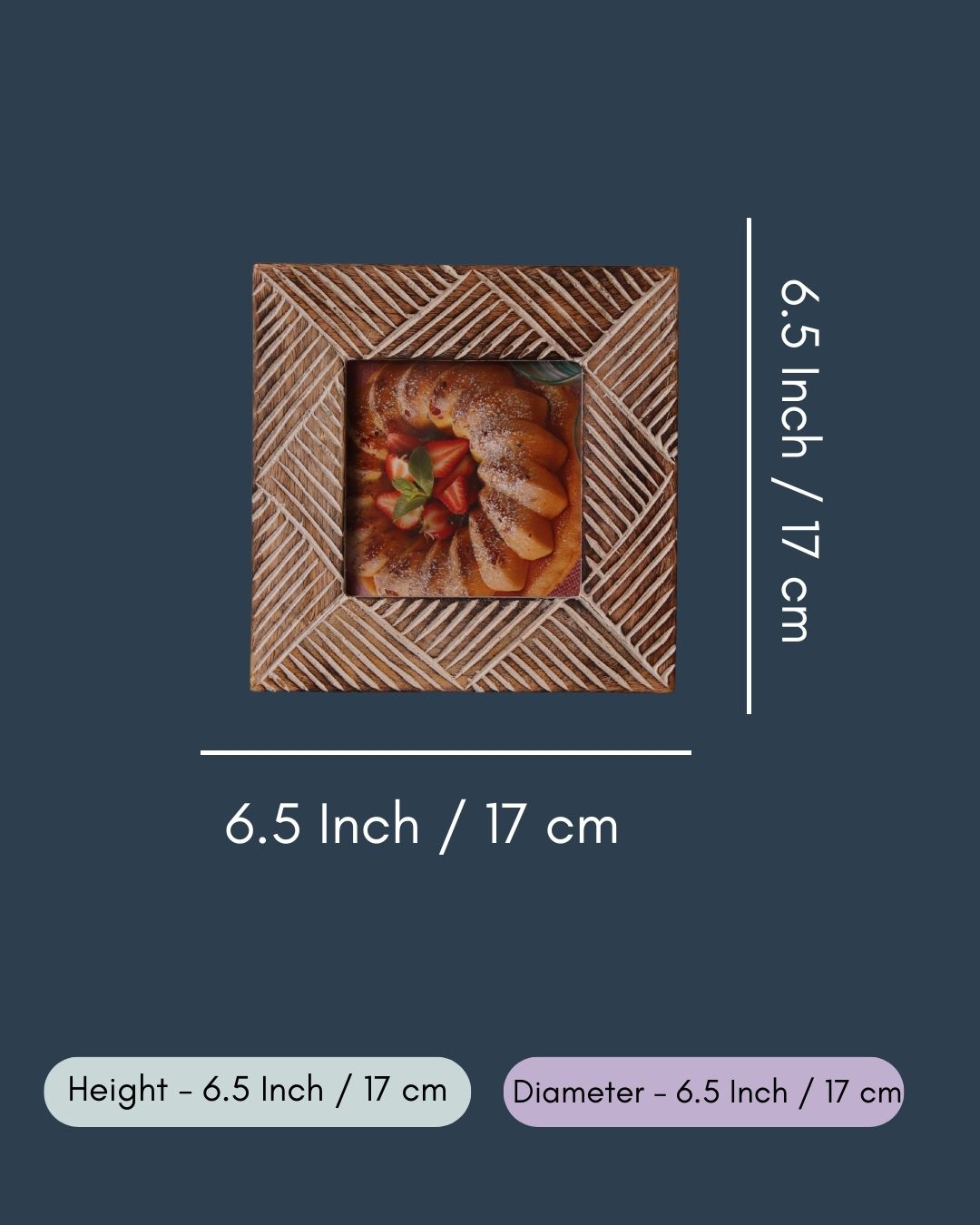 Square Lines Carved Wooden Frame