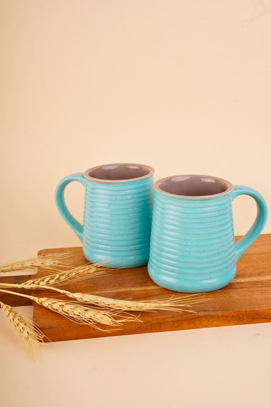 cool blue & grey coffee mug with blue color 