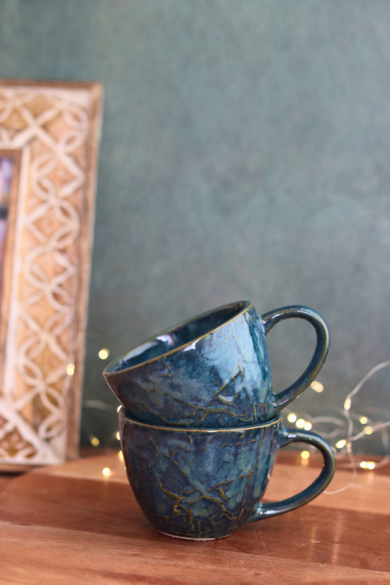 blue mug, drinkware