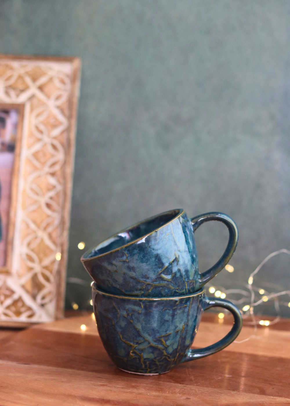 blue mug, drinkware