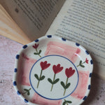 Peony Handmade Dessert Plate handmade in india