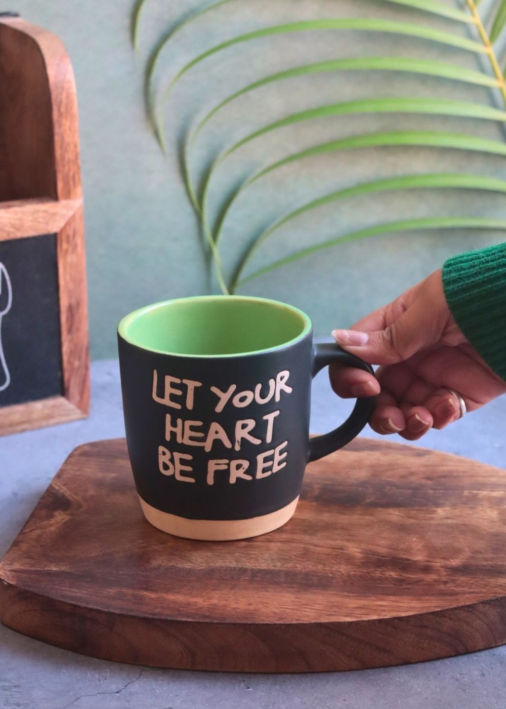 Let Your Heart Be Free Mug - Black with premium quality material