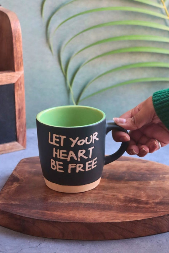 Let Your Heart Be Free Mug - Black with premium quality material