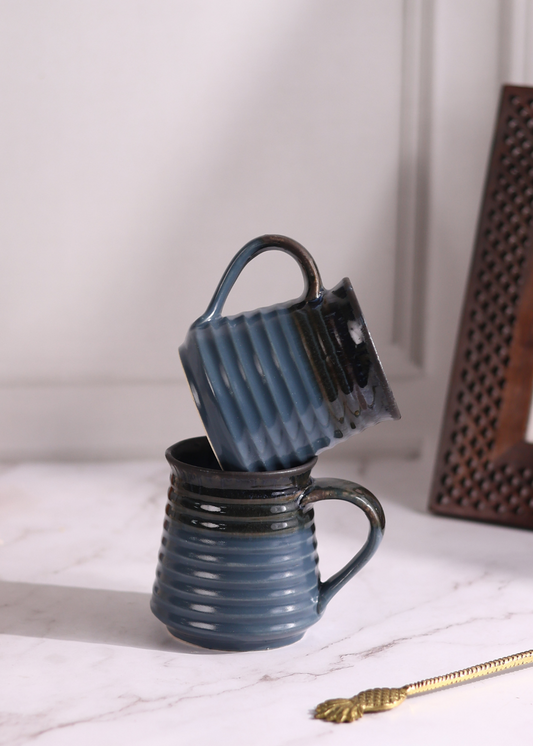 Dark Blue & Brown Coffee Mug