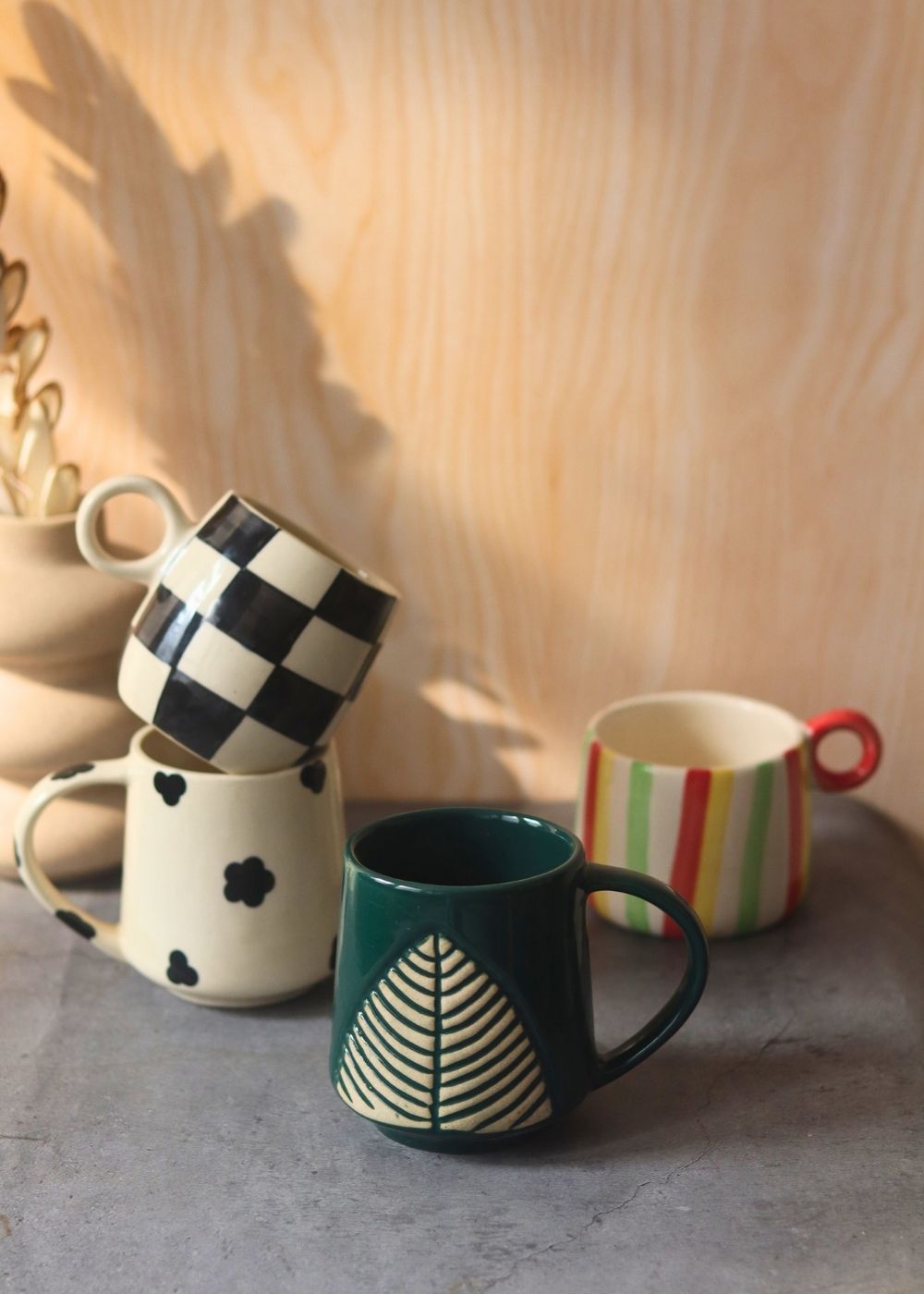 buy 3, get 4 mugs handmade in india 