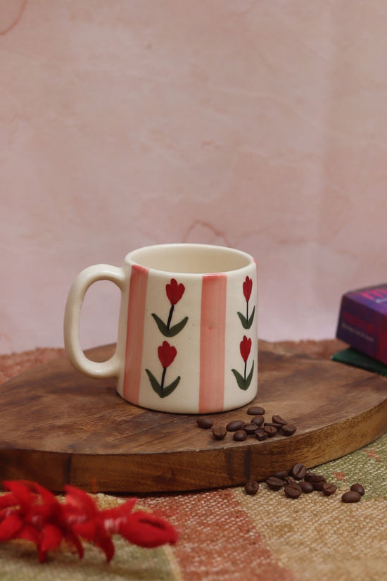 Tulip Striped Mug handmade in India