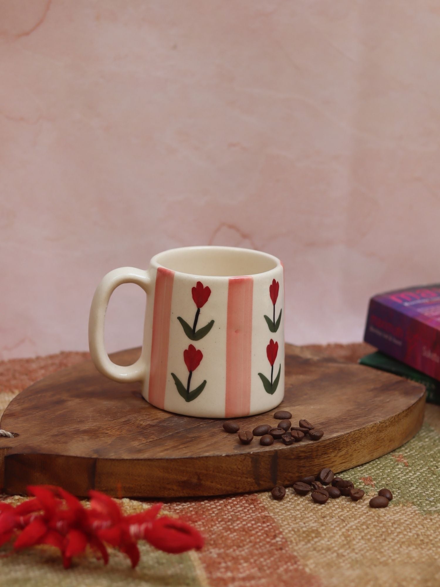 Tulip Striped Mug handmade in India