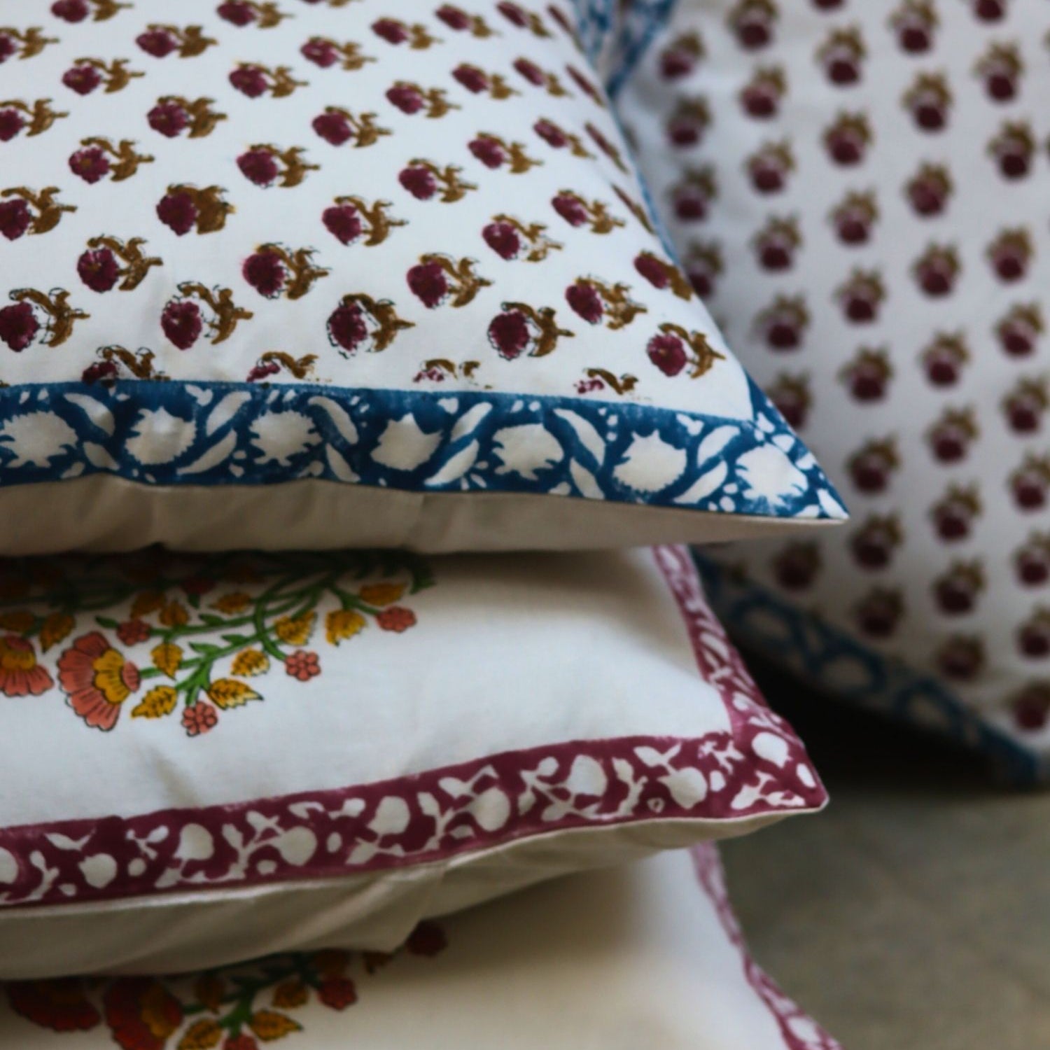 Dreamy Delight & Floral Foliage Cushion Cover combo made by cotton