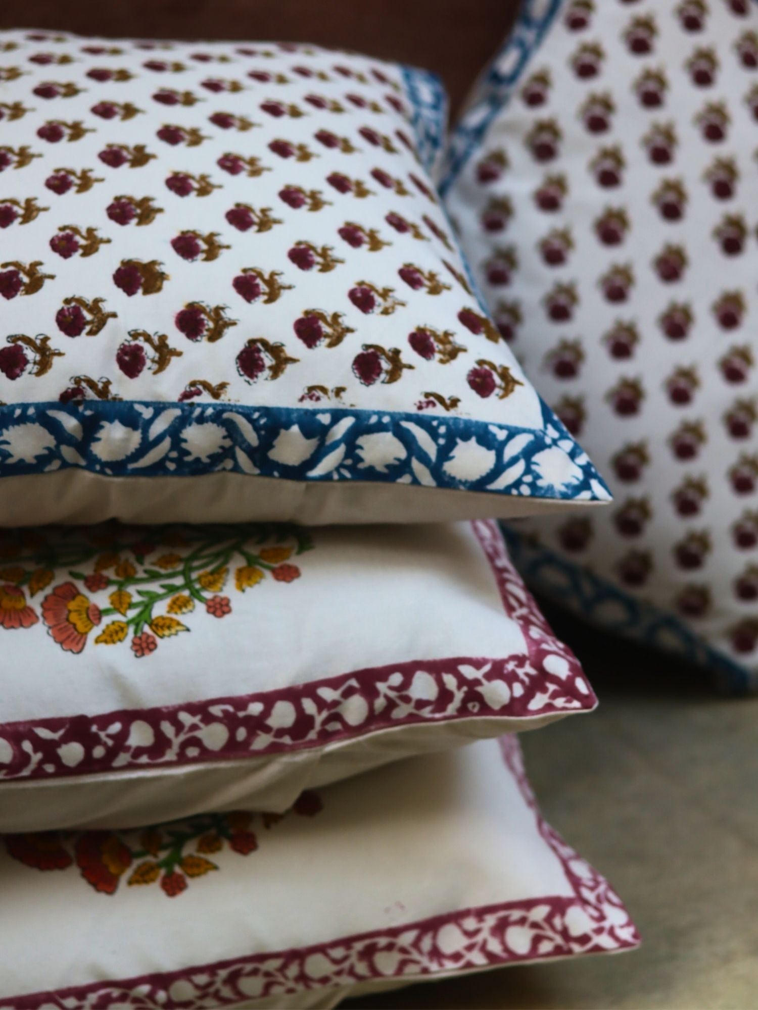 Dreamy Delight & Floral Foliage Cushion Cover combo made by cotton