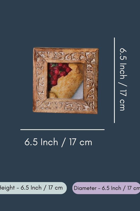 Carved Floral Square Wooden Frame