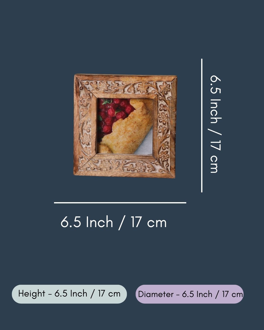 Carved Floral Square Wooden Frame