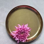 Dinnerware brass plate with flower