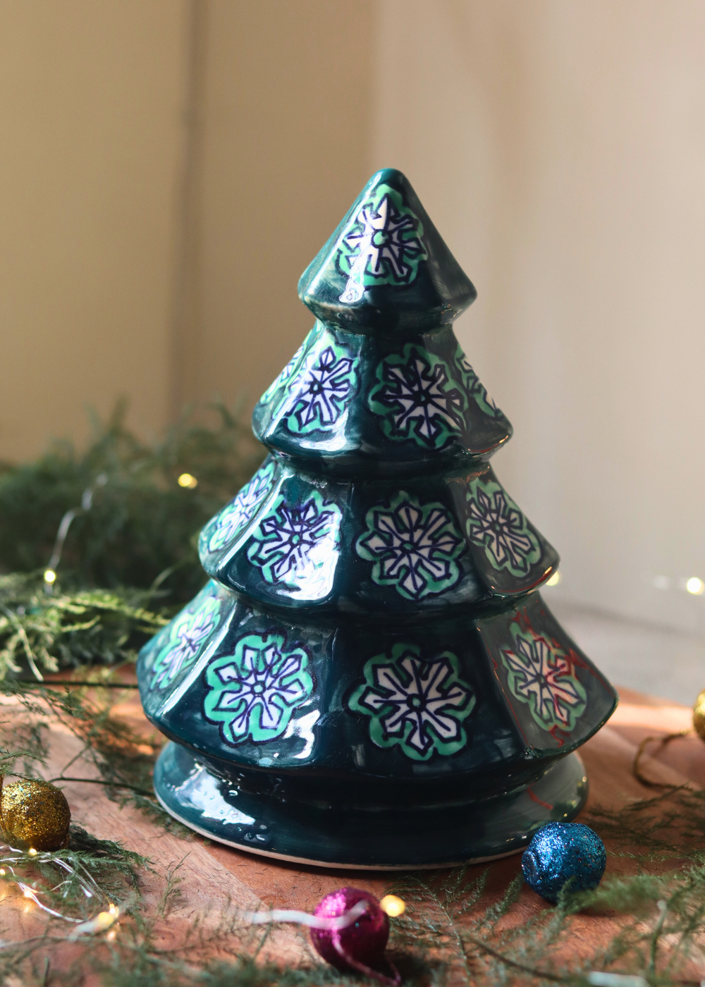 Handmade ceramic christmas tree decoration 