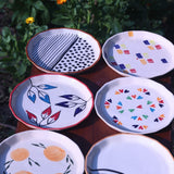 Set of 6 Floral Feast Snack Plate (for the price of 5) made by ceramic