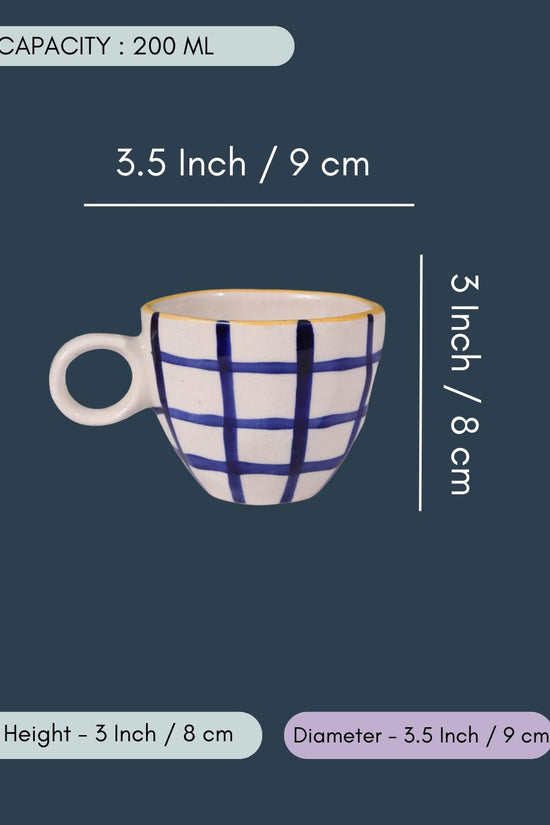Blue Checks Mug - Damaged