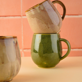 Beige & Green Cozy Mugs - Set of two