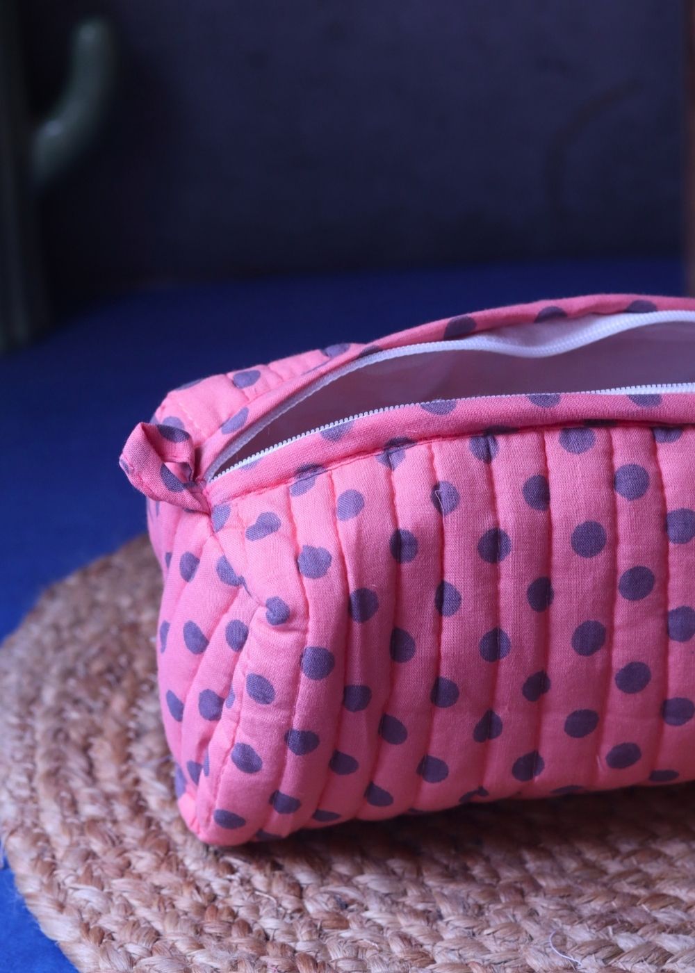 Polka Essential Toiletry Bag - Small handmade in India