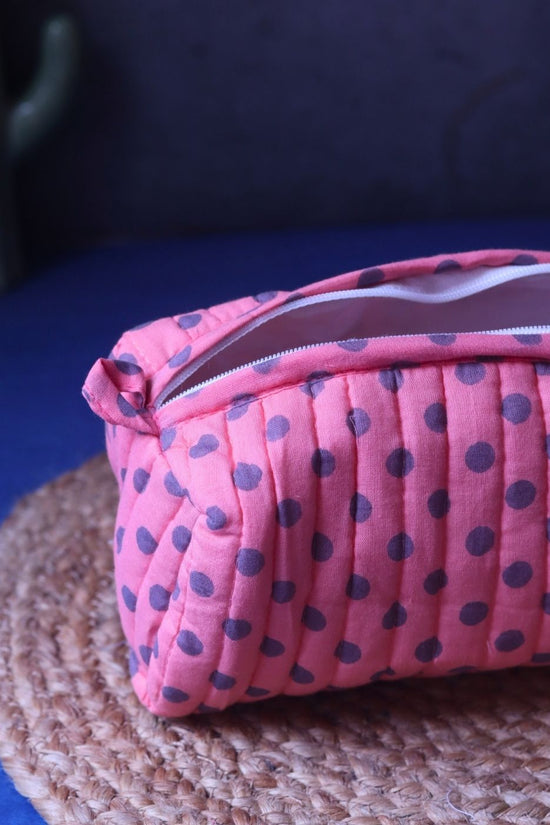 Polka Essential Toiletry Bag - Small handmade in India