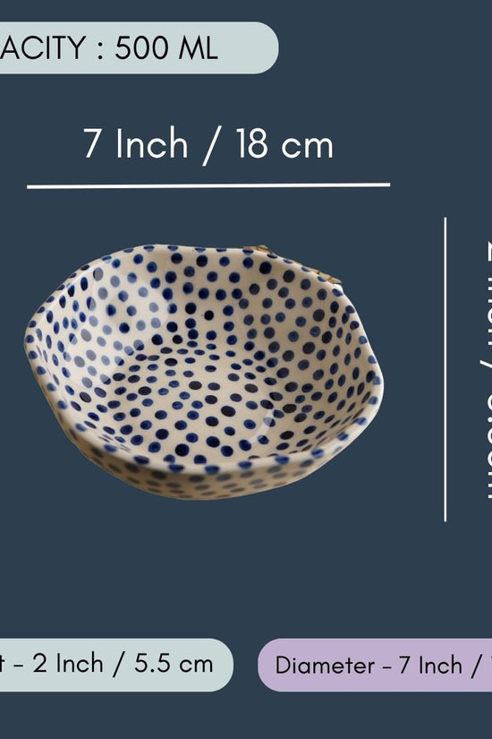 Blue Polka Bowl
