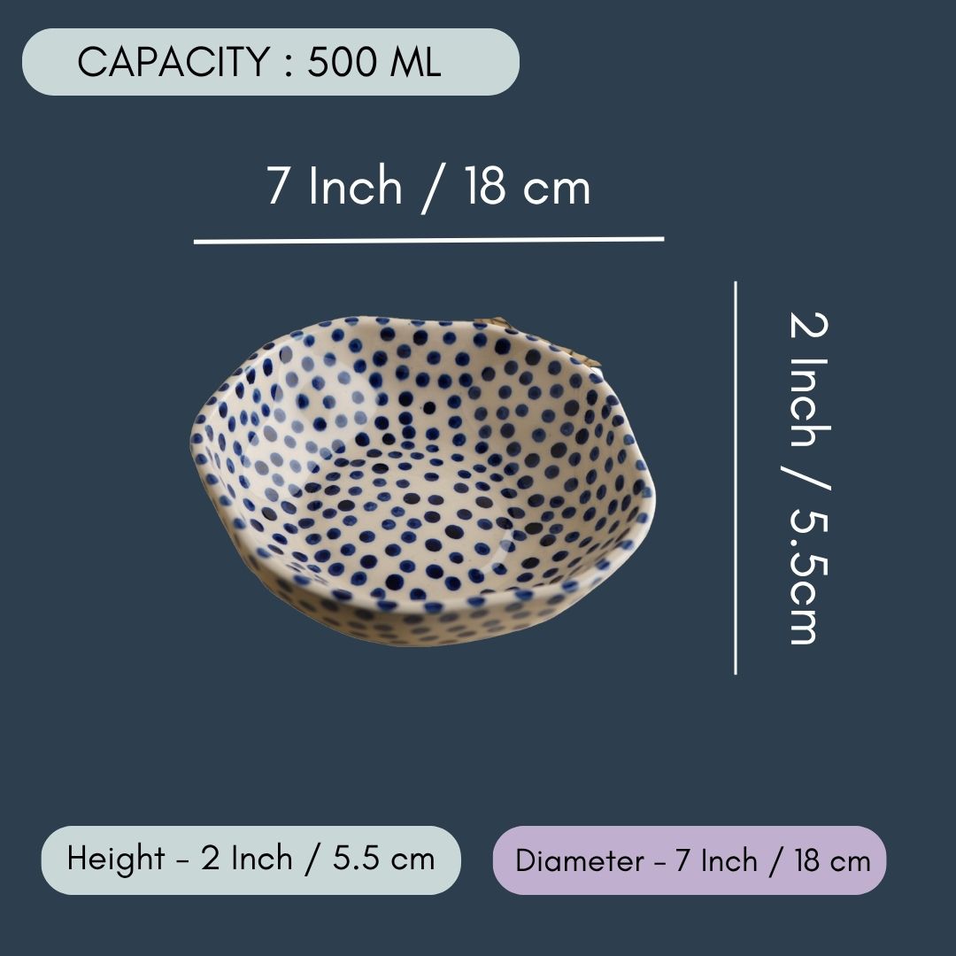 Blue Polka Bowl