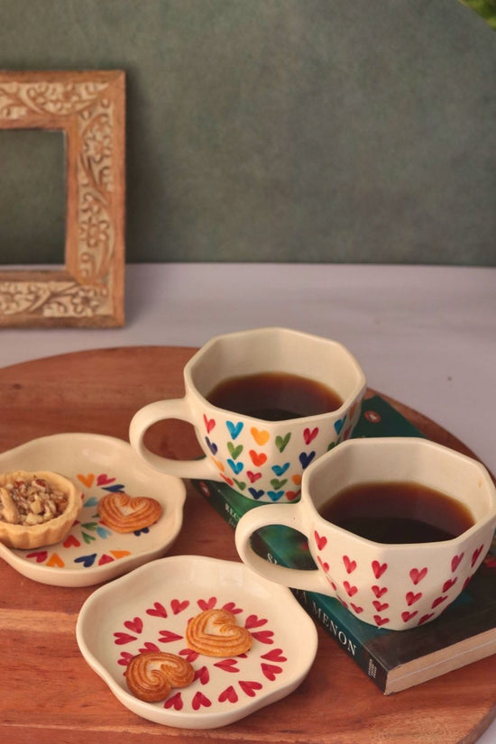 set of 4 heart combo with different types of heart design