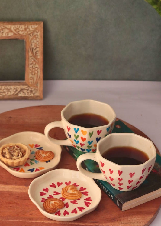 set of 4 heart combo with different types of heart design