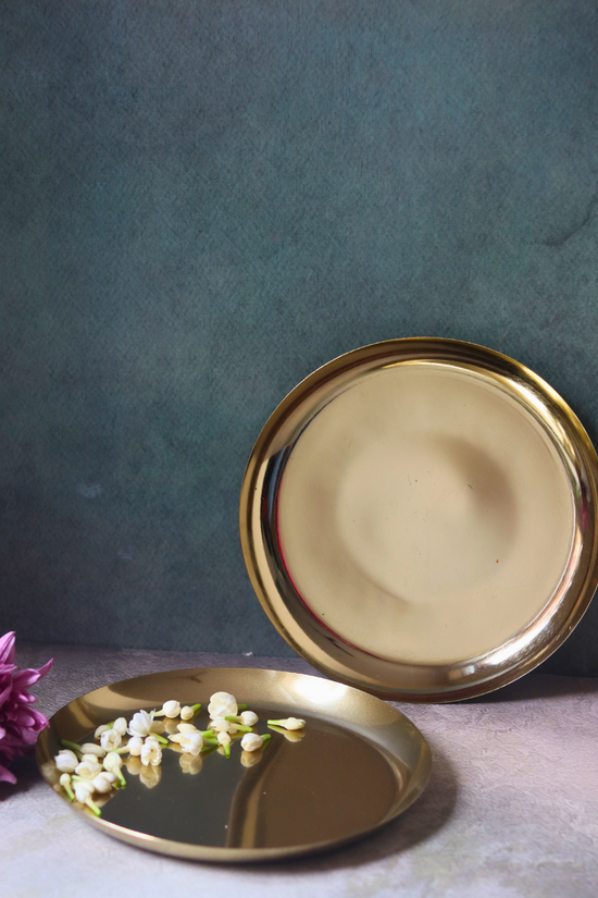 Handmade kitchenware dawat brass plates 