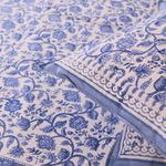 Blue and white paisley bedsheet