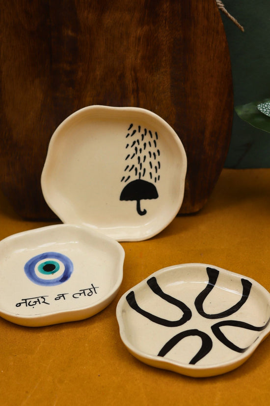 Handmade Nazar, Umbrella & Abstract Handmade Dessert Plate