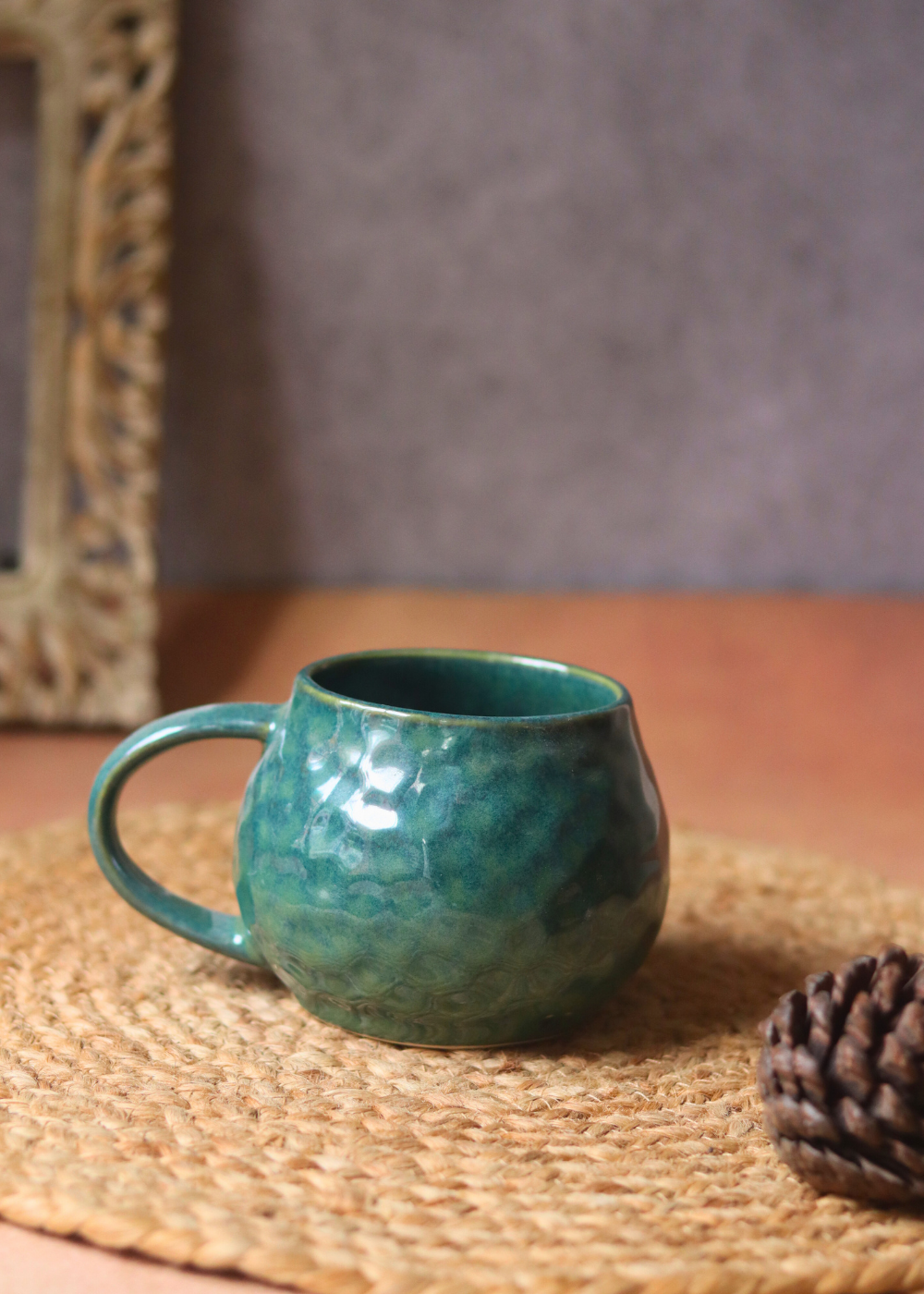 Ceramic coffee mug green color