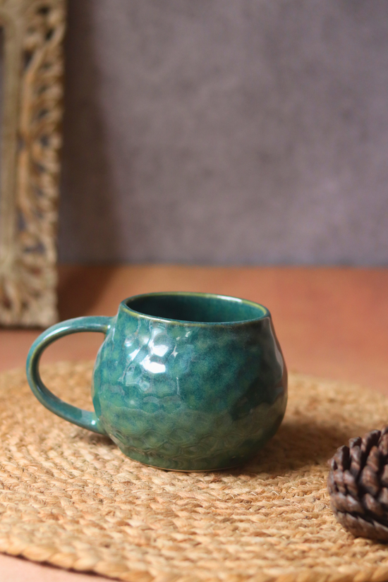 Ceramic coffee mug green color