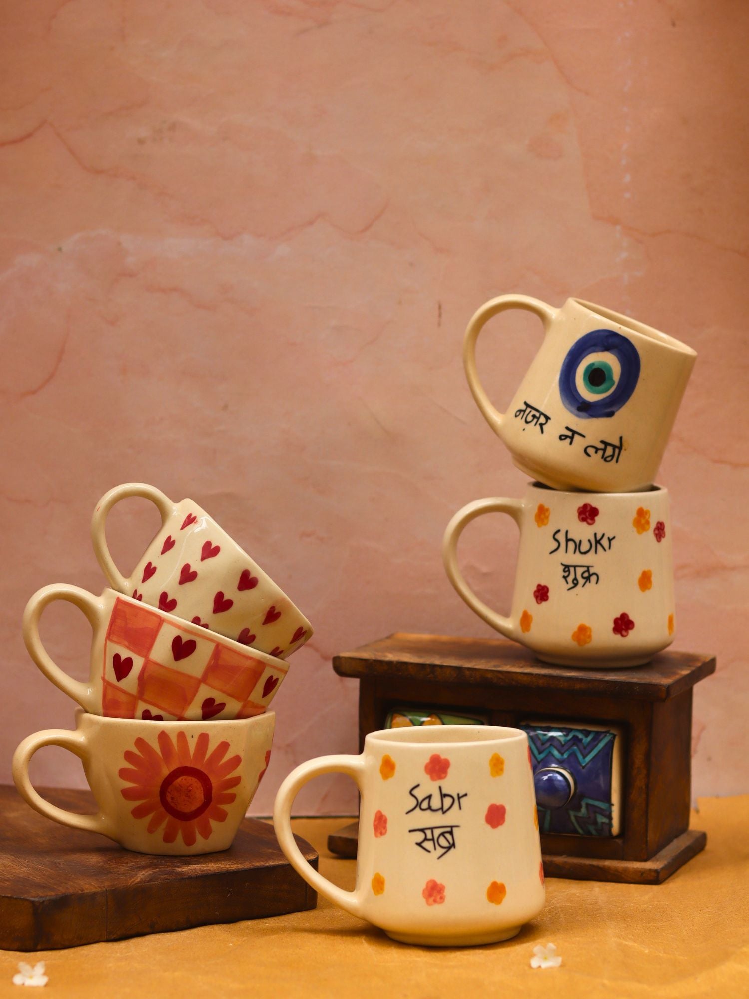 Set of 6 Tea & Coffee Sip Mugs (for the price of 5) made by ceramic