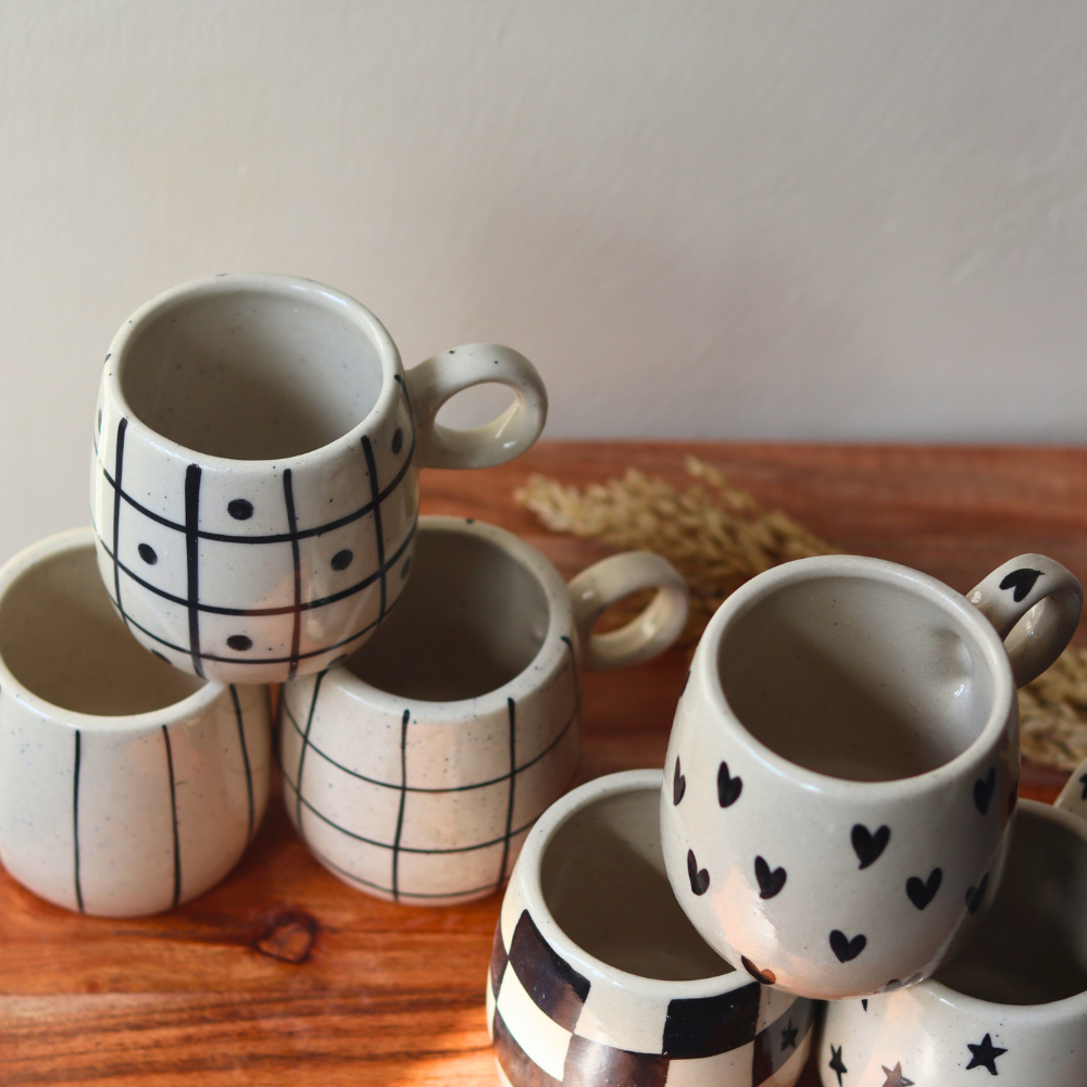 set of 6 cuddle mugs made by ceramic