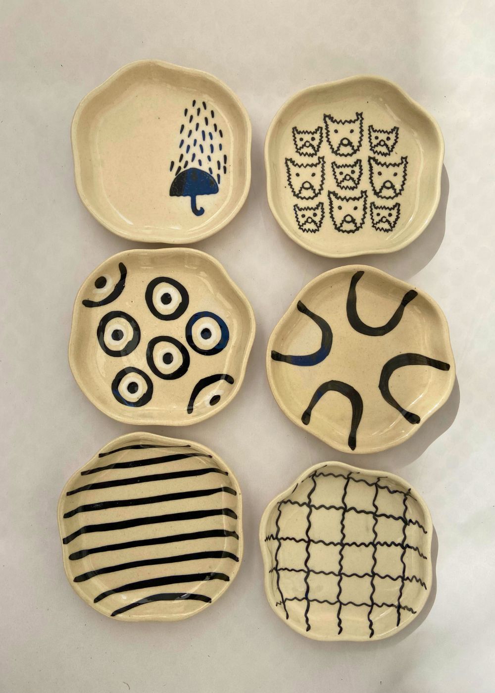 Handmade Set of 6 Tasty Treat Handmade Dessert plate (for the price of 5)