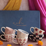 Set of 6 Heart Bliss Mugs (for the price of 5) Diwali Gift Box made by ceramic