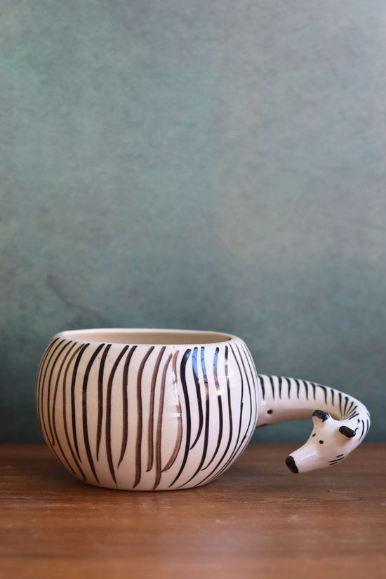 handmade zebra planter 