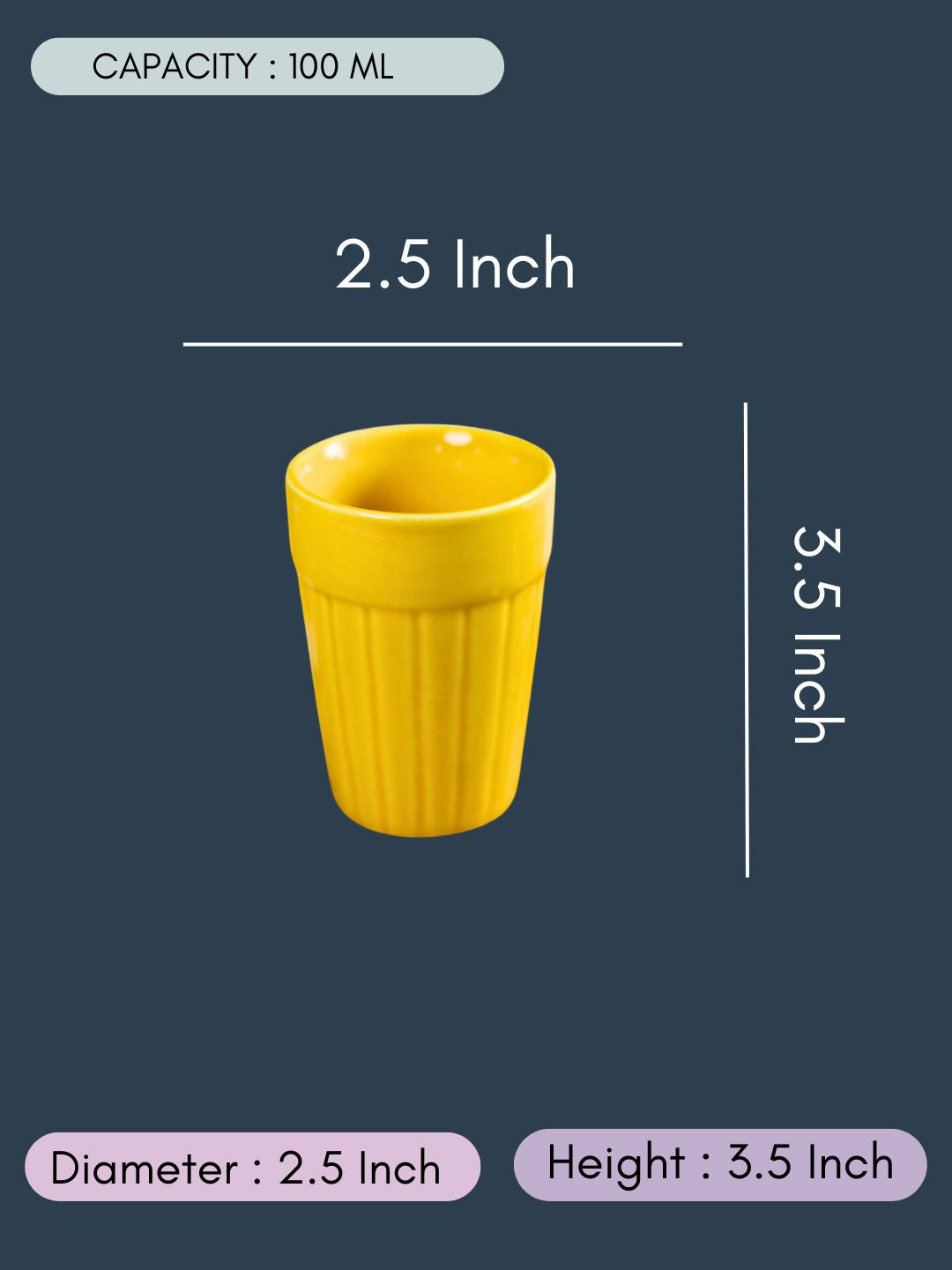 Yellow Kulhad with size & fit