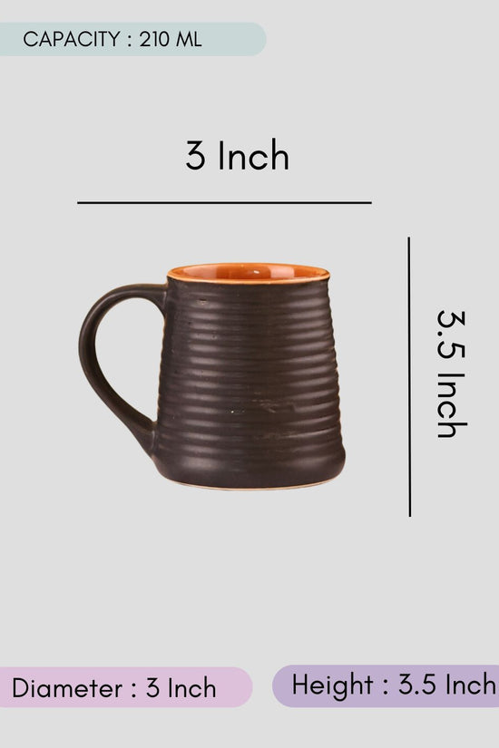 Rust-Black Coffee Mug with size & fit