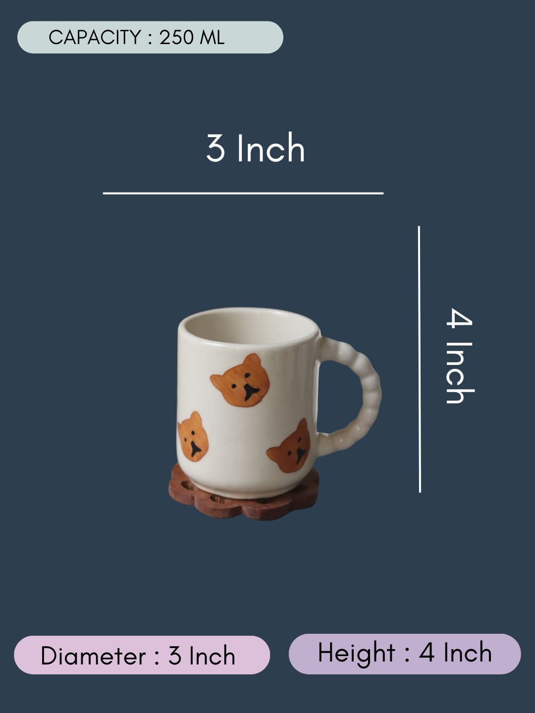 Teddy Bear Mug with size & fit