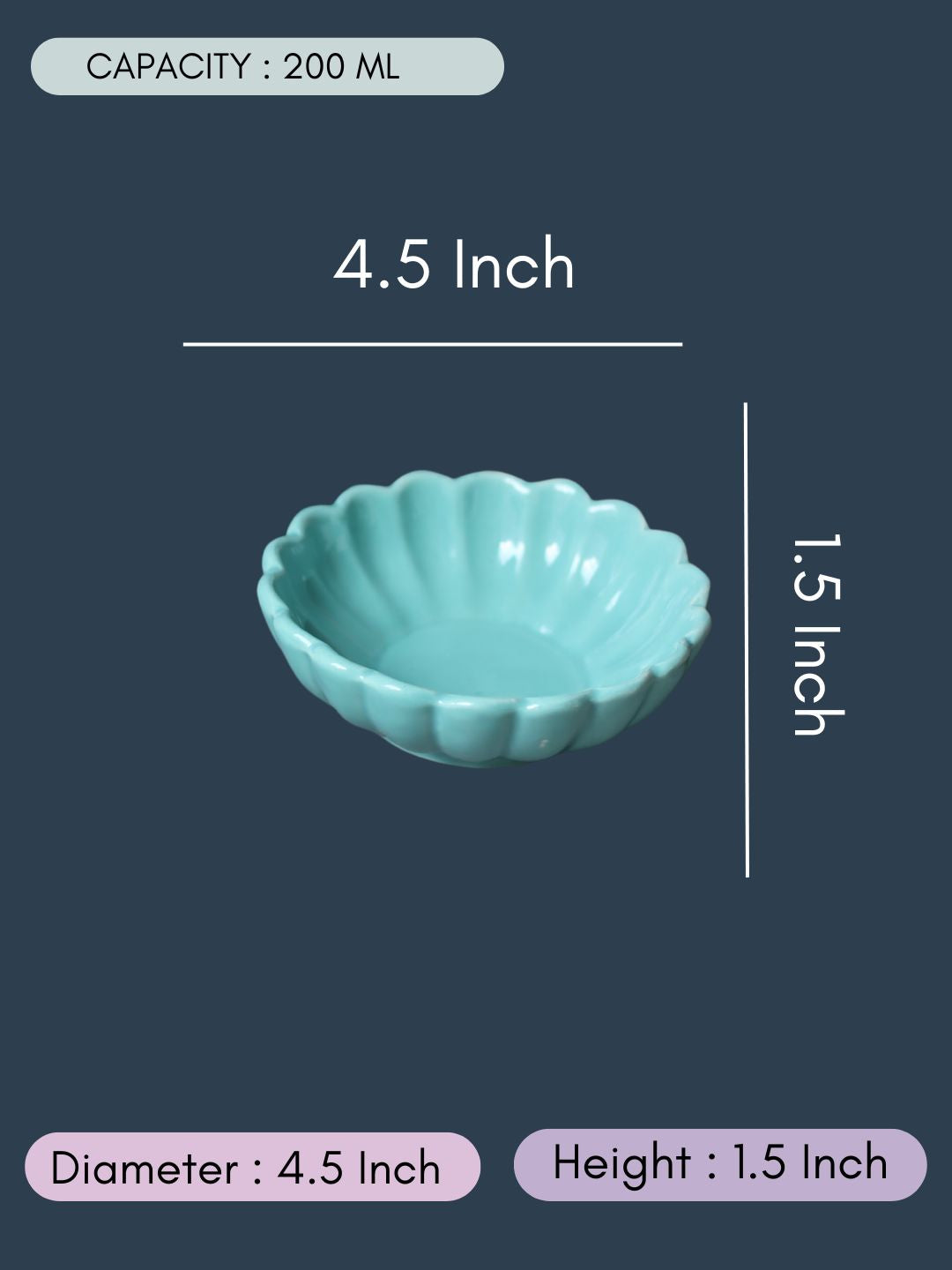 Sky blue Ice Cream Bowl with size & fit