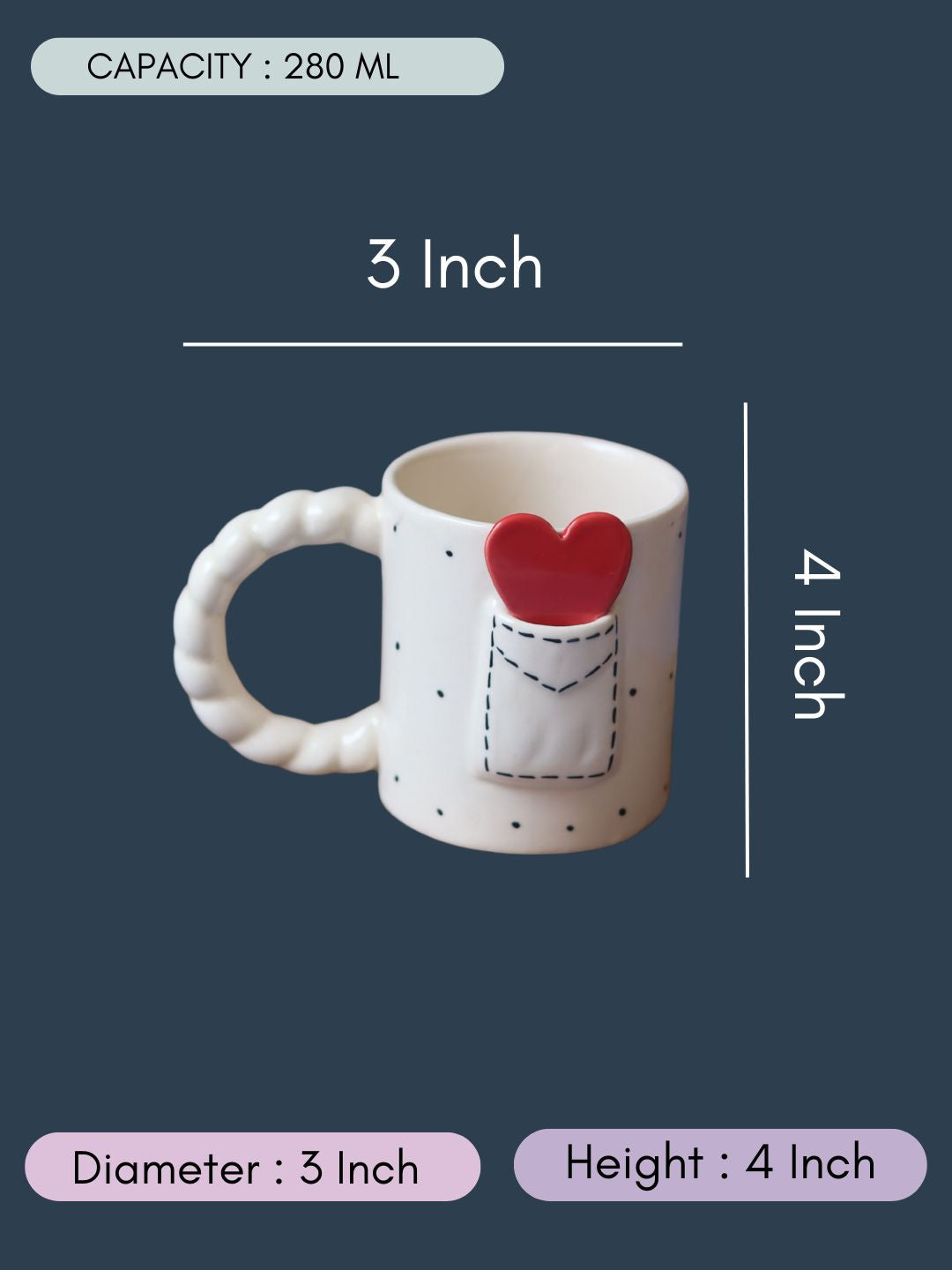 Love Letter Mug With size & Measurement
