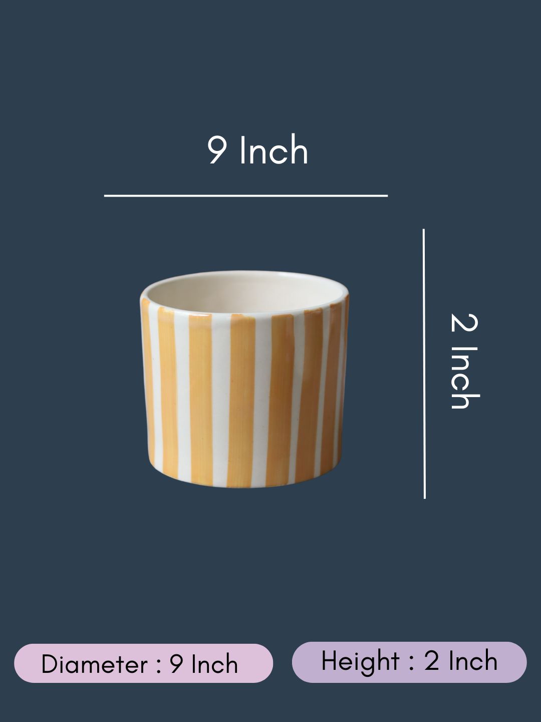 Striped Planter - Yellow with size & fit