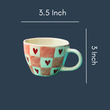 Chequered Heart Mug with size & fit