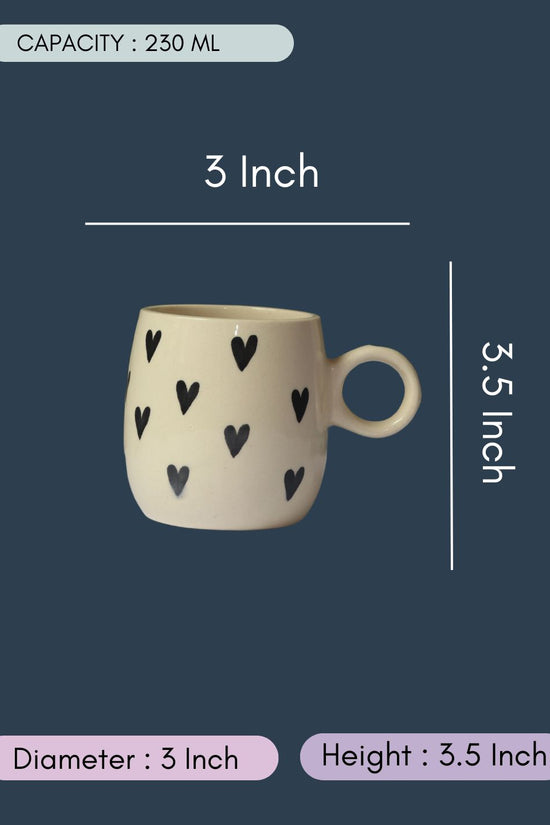 Black Heart Mug  // Cuddle Mugs with size & fit 