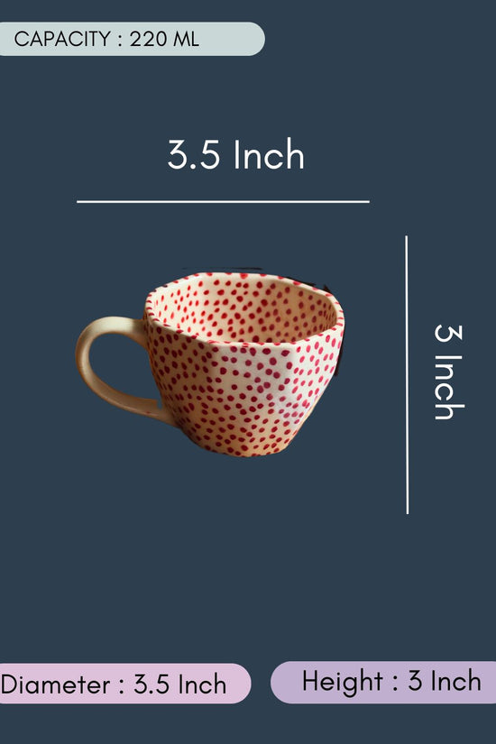 Deep Red Polka Mugs with size & fit
