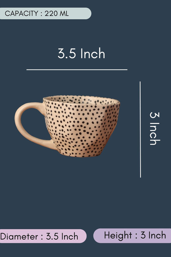 Black Polka Mug With Size & Fit