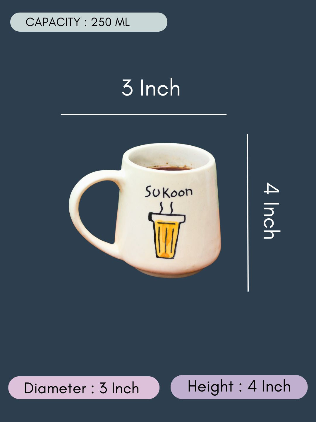 Sukoon Mug - The Chai Lovers Edit with size & fit